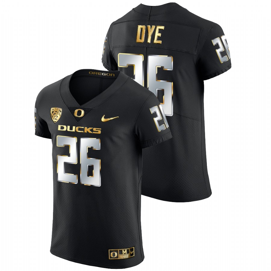 2021 22 oregon ducks travis dye black champions golden edition elite football jersey
