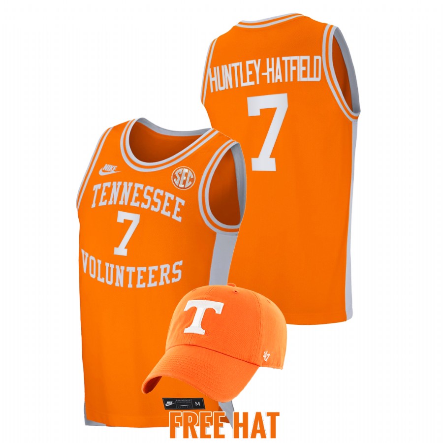 2021 22 tennessee volunteers brandon huntley hatfield orange retro basketball free hat jersey