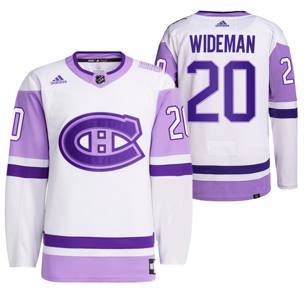 2021 HockeyFightsCancer Montreal Canadiens Chris Wideman White Jersey Primegreen