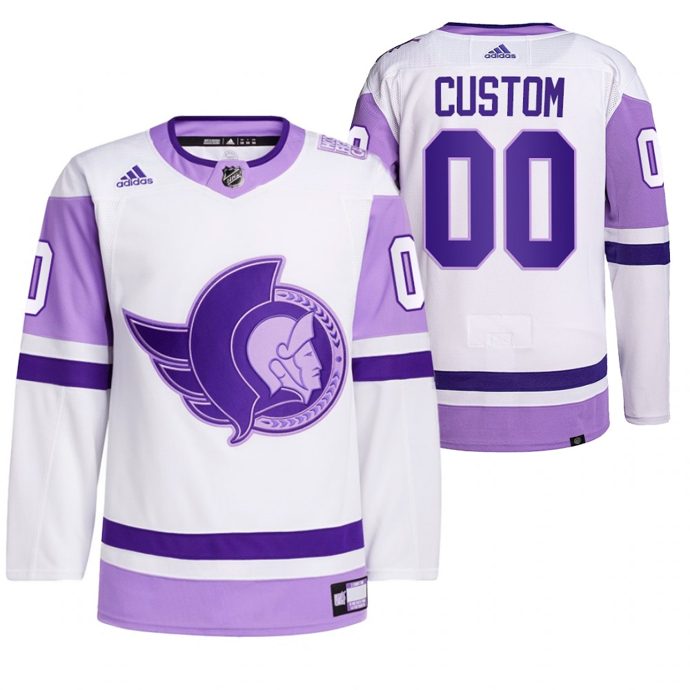 2021 HockeyFightsCancer Ottawa Senators Custom White Jersey Primegreen