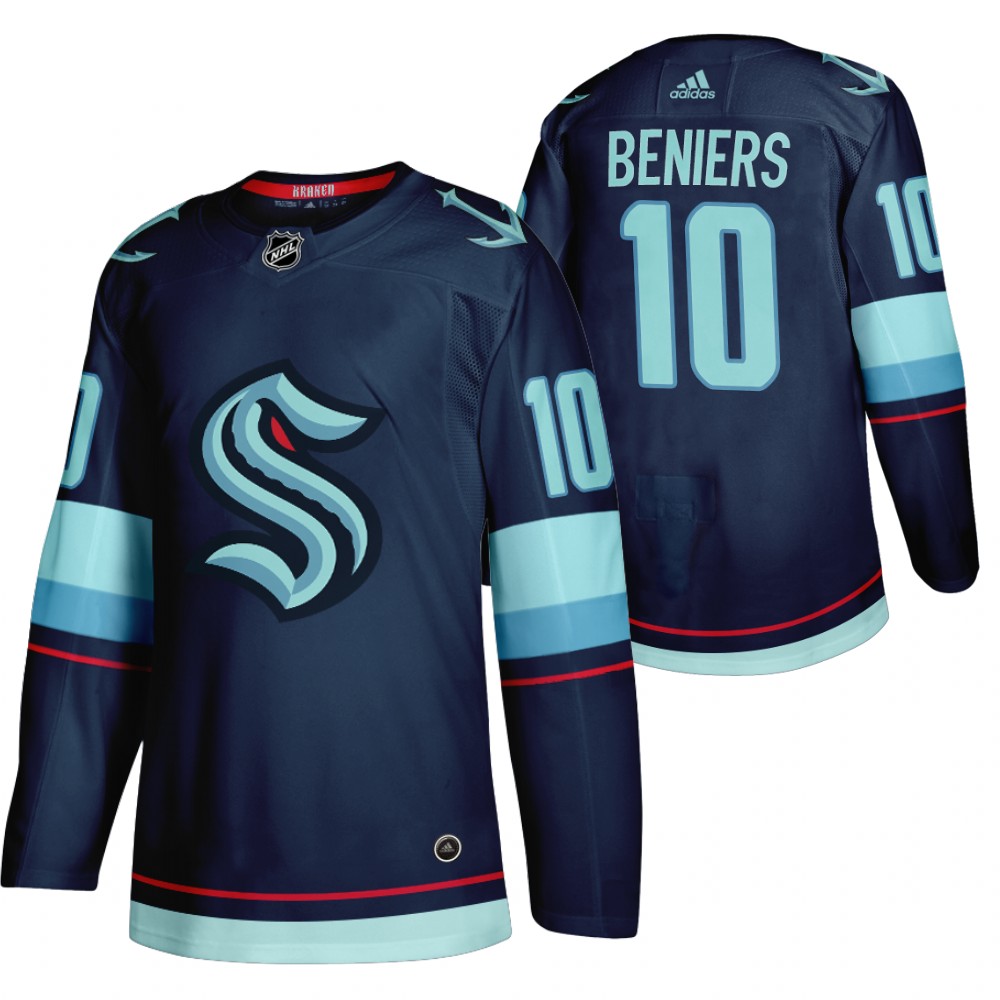 2021 NHL Draft Kraken Matty Beniers Navy Home Jersey