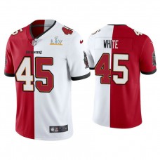 2021 Tampa Bay Buccaneers #45 Devin White Red White Super Bowl LIV Split Jersey