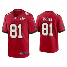 2021 Tampa Bay Buccaneers #81 Antonio Brown Red Super Bowl LIV Red Game Jersey