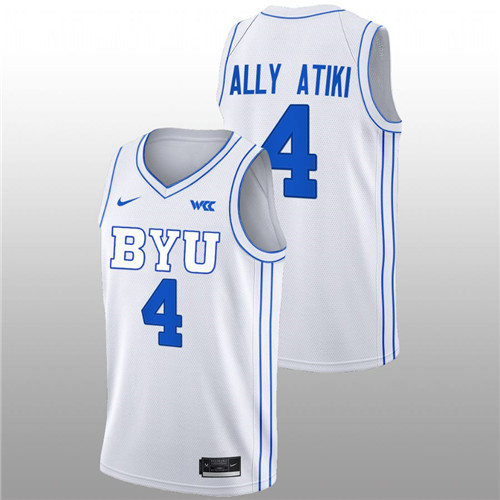 2022-23 BYU Cougars Atiki Ally Atiki College Basketball White Jersey Men