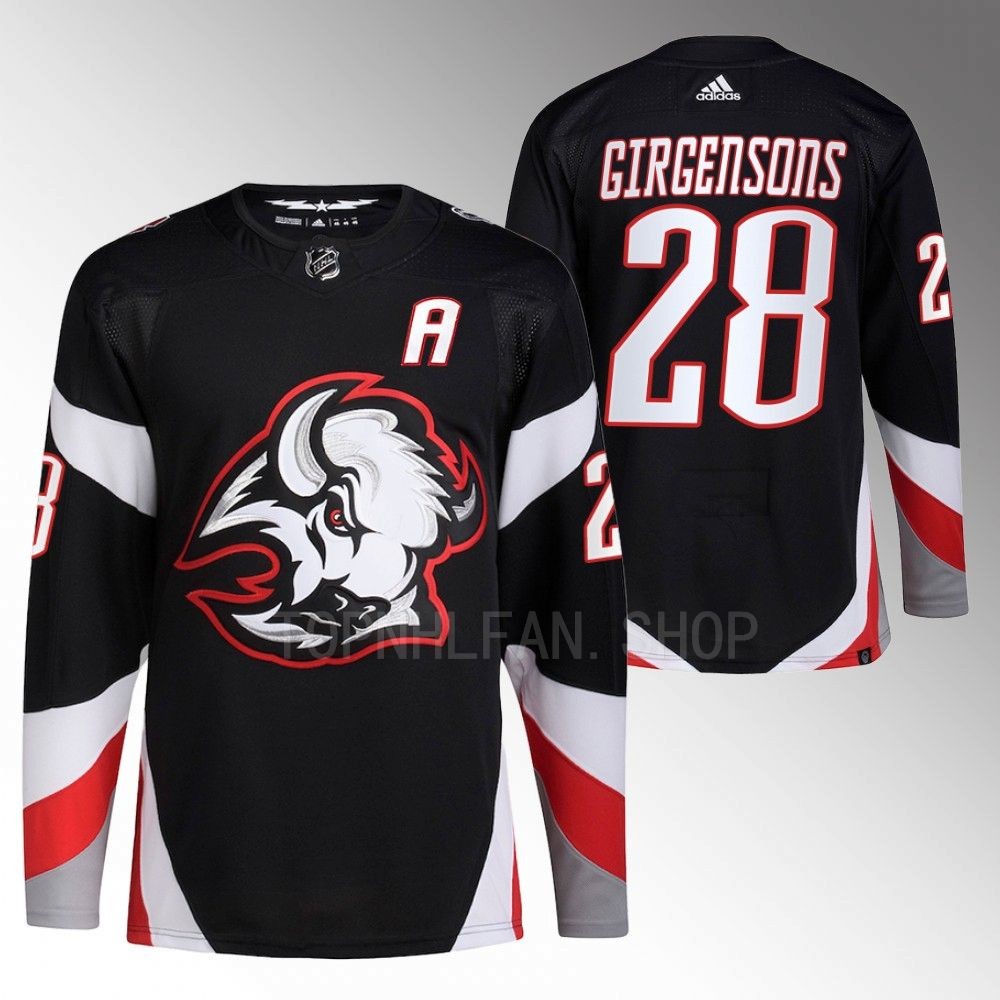 2022-23 Buffalo Sabres Zemgus Girgensons Black Goathead Alternate Primegreen Authentic Jersey