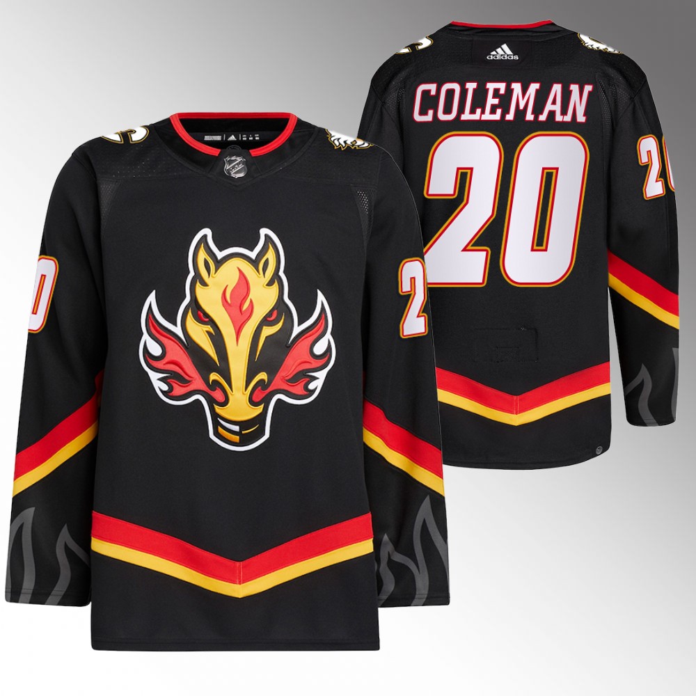 2022-23 Calgary Flames Blake Coleman Black Blasty Alternate Primegreen Jersey