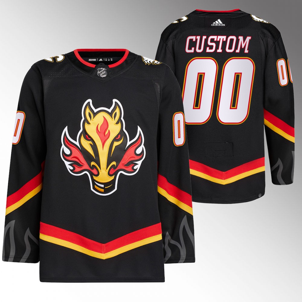 2022-23 Calgary Flames Custom Black Blasty Alternate Primegreen Jersey