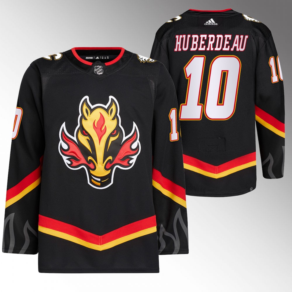 2022-23 Calgary Flames Jonathan Huberdeau Black Blasty Alternate Primegreen Jersey