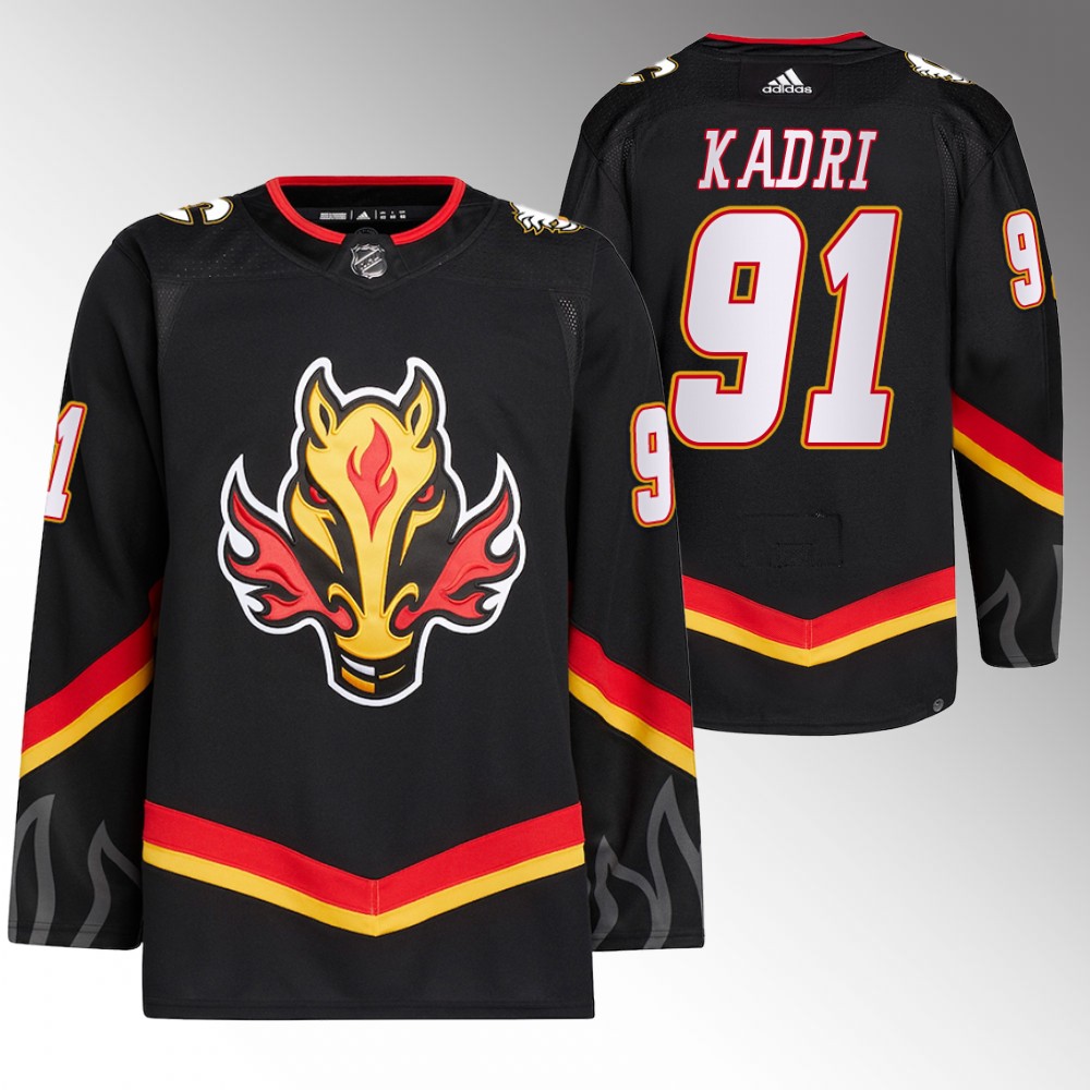 2022-23 Calgary Flames Nazem Kadri Black Blasty Alternate Primegreen Jersey