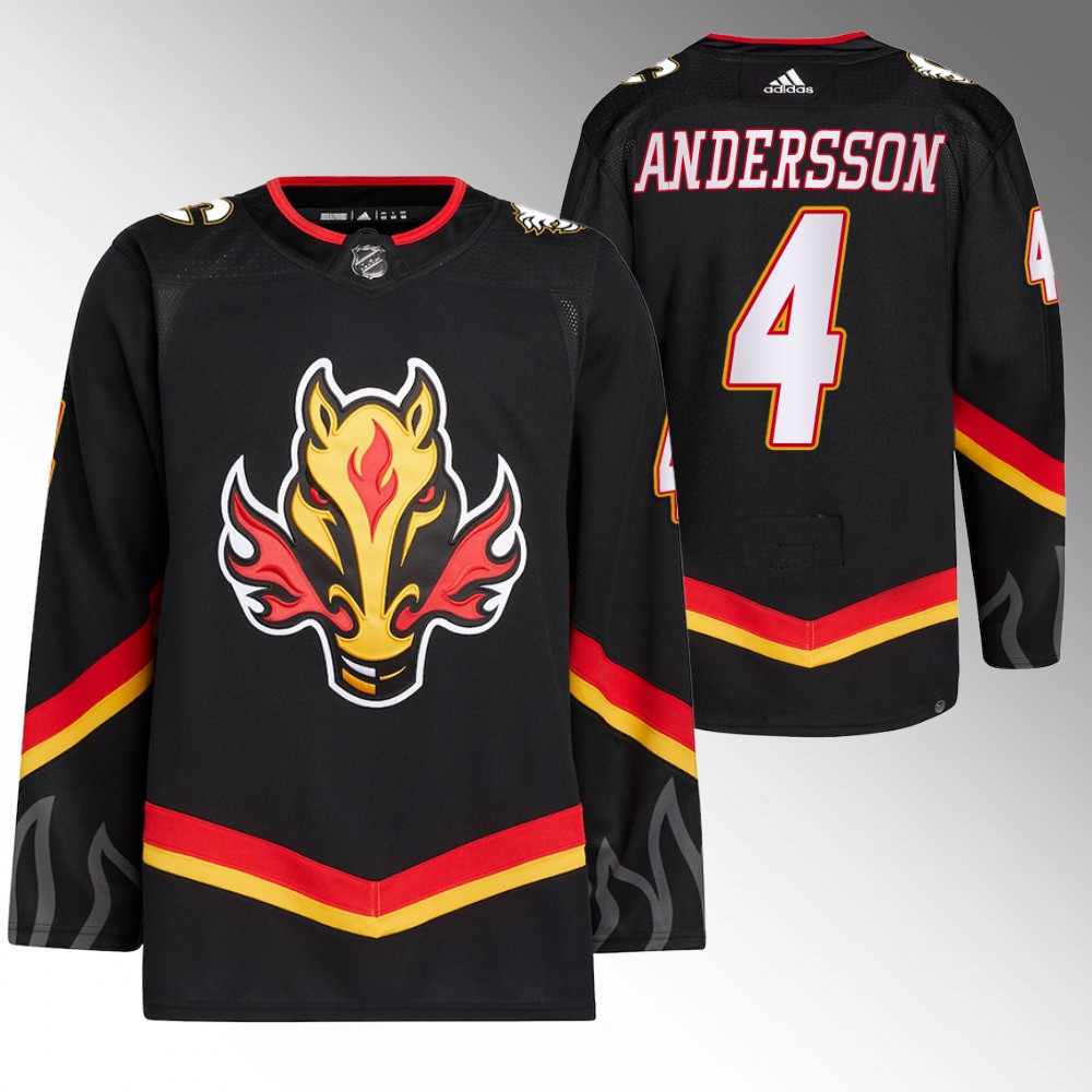 2022-23 Calgary Flames Rasmus Andersson Black Blasty Alternate Primegreen Jersey