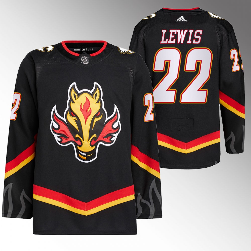 2022-23 Calgary Flames Trevor Lewis Black Blasty Alternate Primegreen Jersey