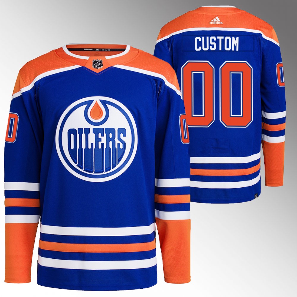 2022-23 Edmonton Oilers Custom Blue Primegreen Authentic Home Jersey
