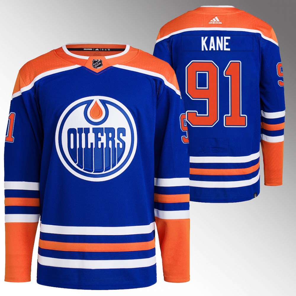 2022-23 Edmonton Oilers Evander Kane Blue Primegreen Authentic Home Jersey