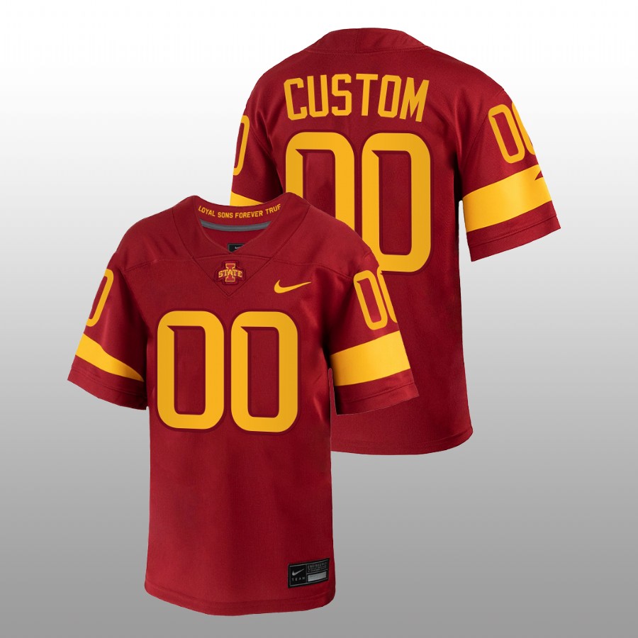 2022-23 Iowa State Cyclones Custom College Football Red Jersey