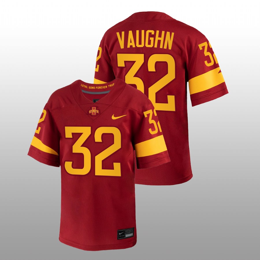 2022-23 Iowa State Cyclones Gerry Vaughn College Football Red Jersey