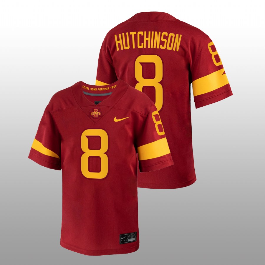 2022-23 Iowa State Cyclones Xavier Hutchinson College Football Red Jersey