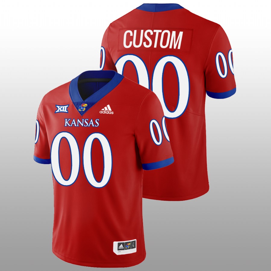 2022-23 Kansas Jayhawks Custom College Football Red Jersey