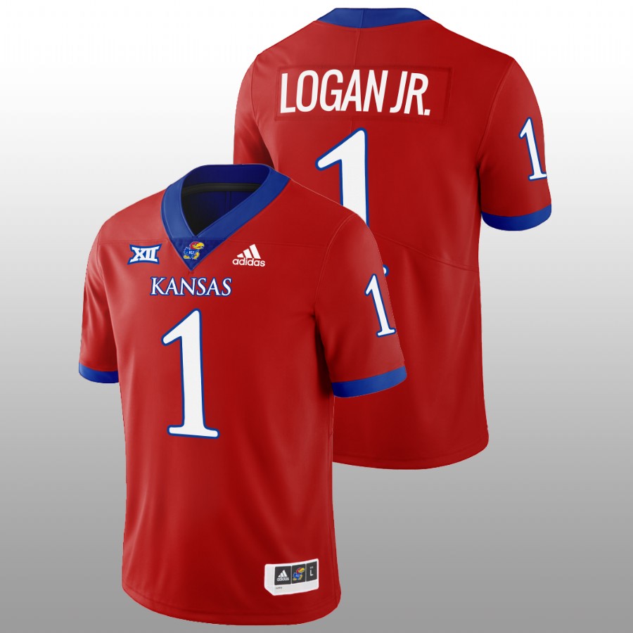 2022-23 Kansas Jayhawks Kenny Logan Jr. College Football Red Jersey