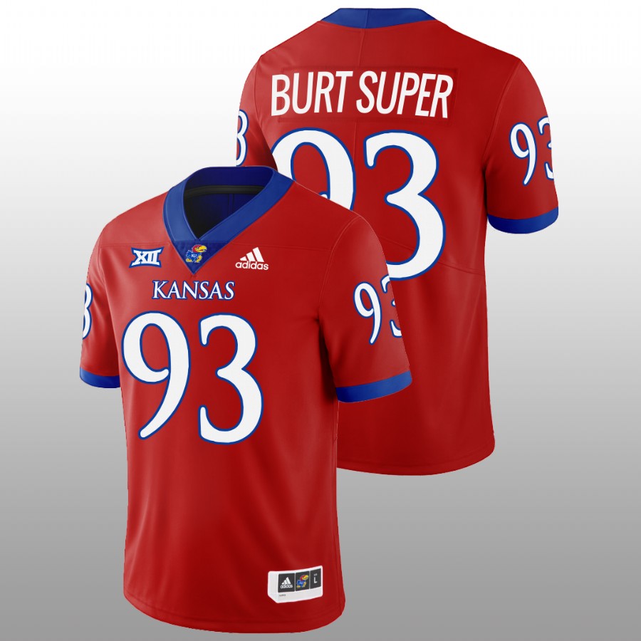 2022-23 Kansas Jayhawks Sam Burt Super College Football Red Jersey