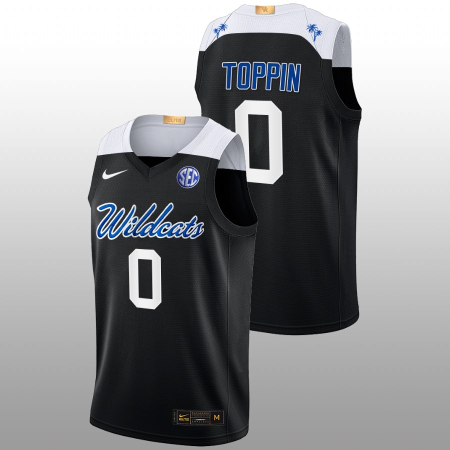 2022-23 Kentucky Wildcats Jacob Toppin College Basketball Black Elite Jersey Men