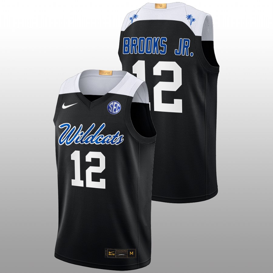 2022-23 Kentucky Wildcats Keion Brooks Jr. College Basketball Black Elite Jersey Men