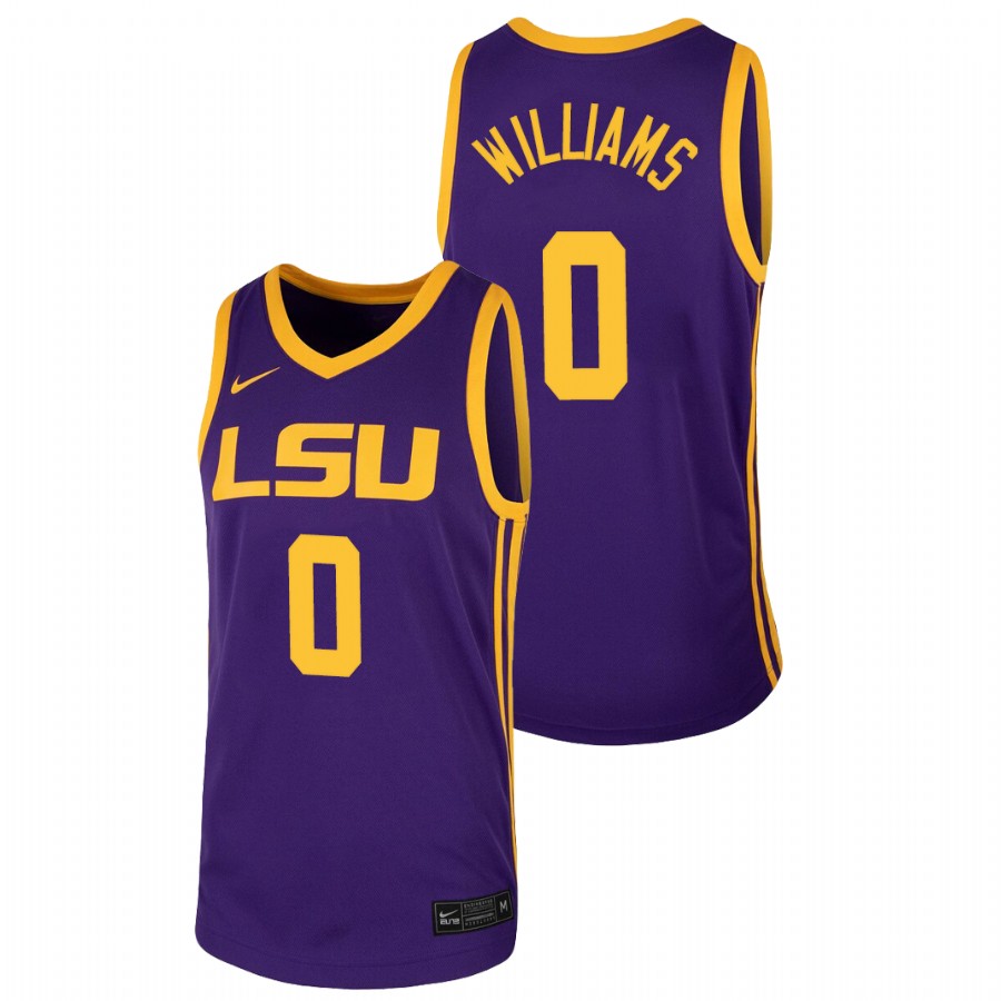 2022-23 LSU Tigers KJ Williams College Basketball Purple Jersey Men