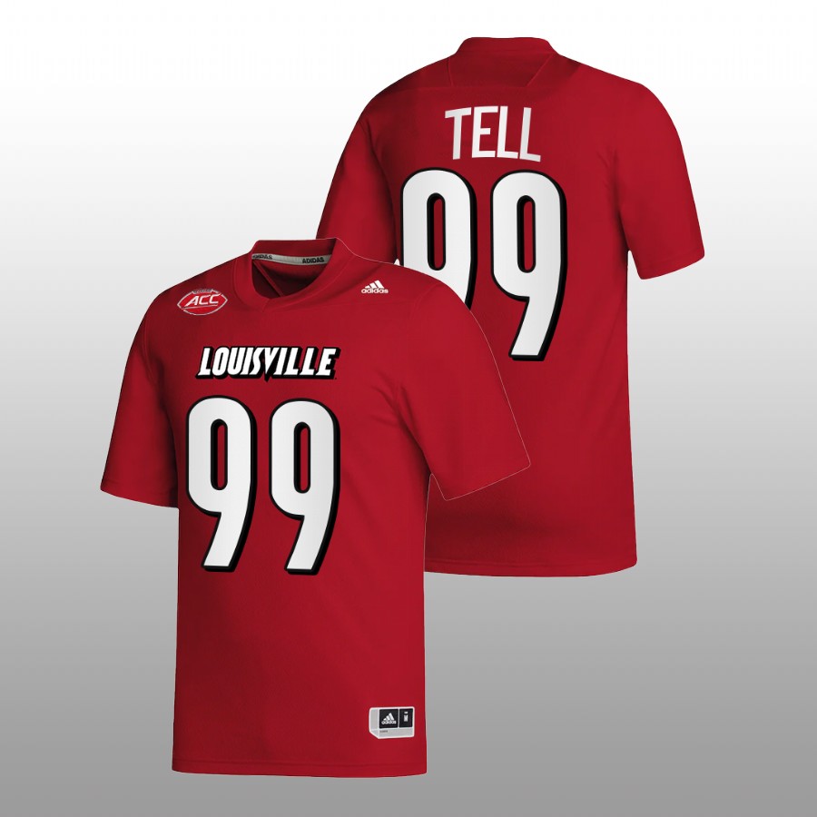2022-23 Louisville Cardinals Dezmond Tell College Football Red Jersey NIL Replica