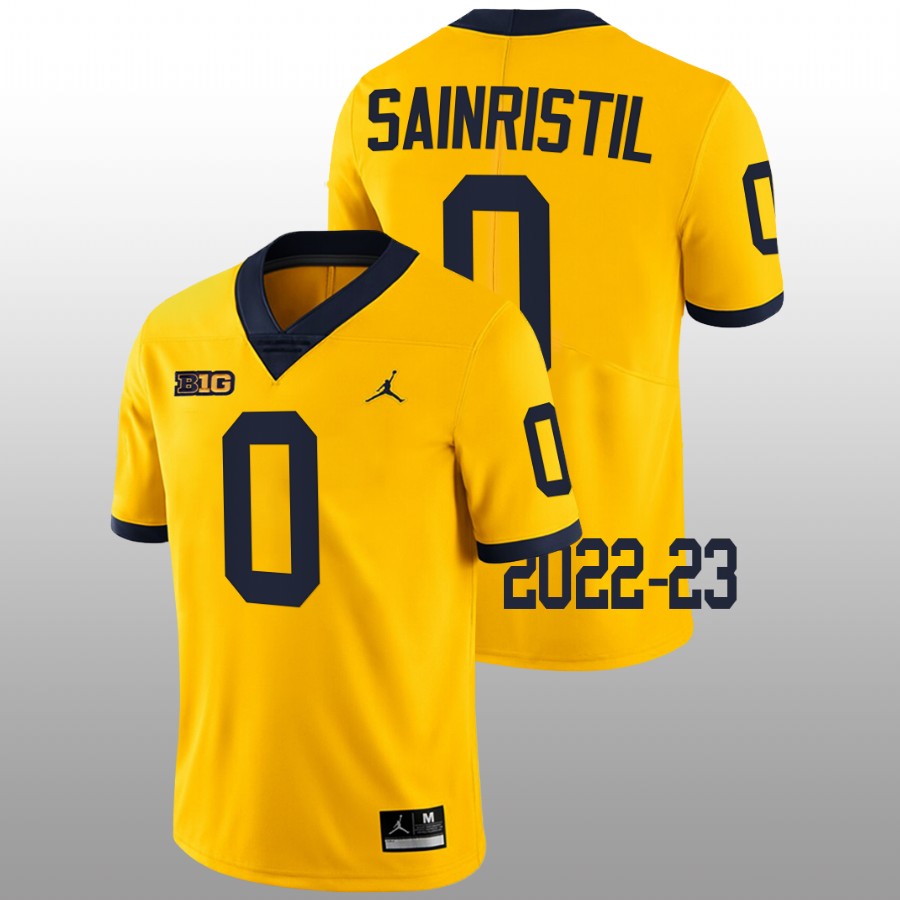 2022-23 Michigan Wolverines Mike Sainristil College Football Maize Jersey Limited