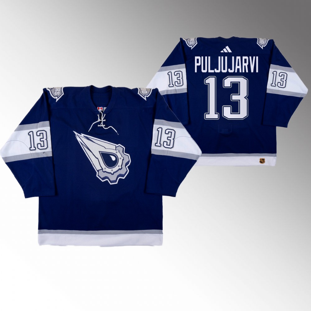 2022-23 Oilers Jesse Puljujarvi Navy Reverse Retro 2.0 Replica Jersey