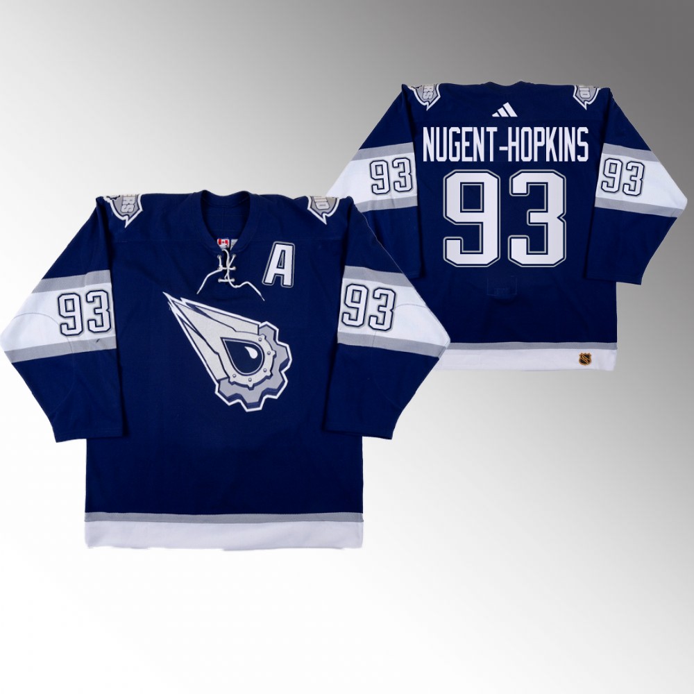 2022-23 Oilers Ryan Nugent-Hopkins Navy Reverse Retro 2.0 Replica Jersey
