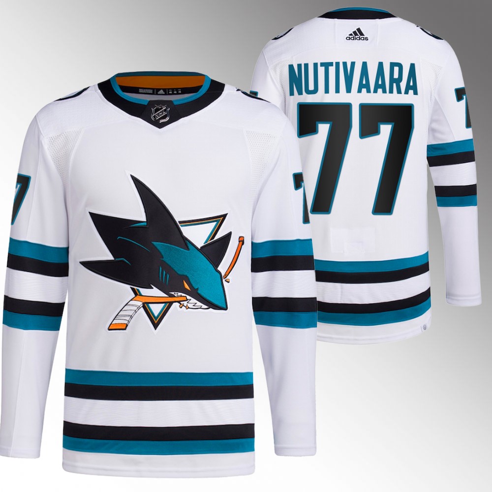 2022-23 San Jose Sharks Markus Nutivaara White Away Primegreen Authentic Jersey