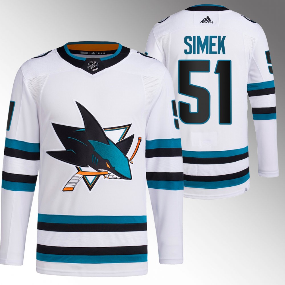 2022-23 San Jose Sharks Radim Simek White Away Primegreen Authentic Jersey