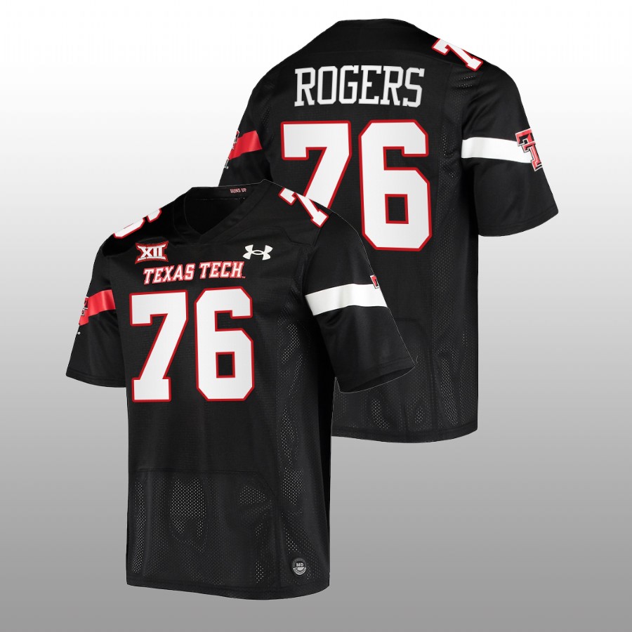 2022 23 texas tech red raiders caleb rogers black college football jersey