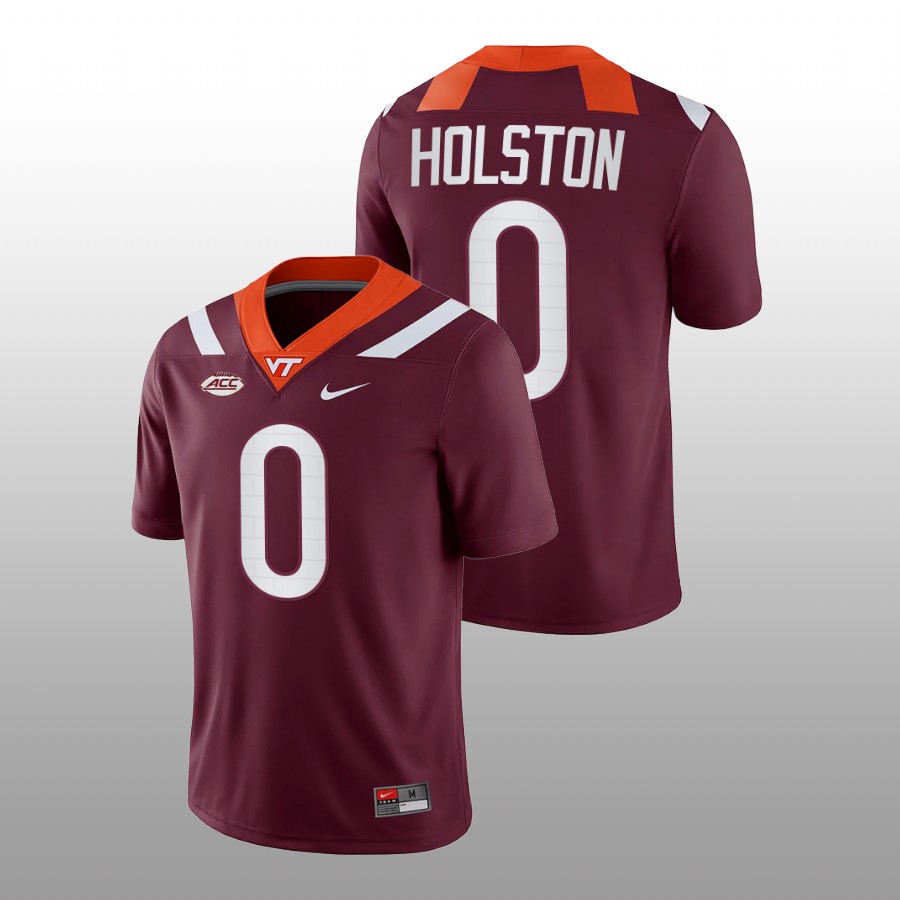 2022 23 virginia tech hokies jalen holston maroon college football nil replica jersey