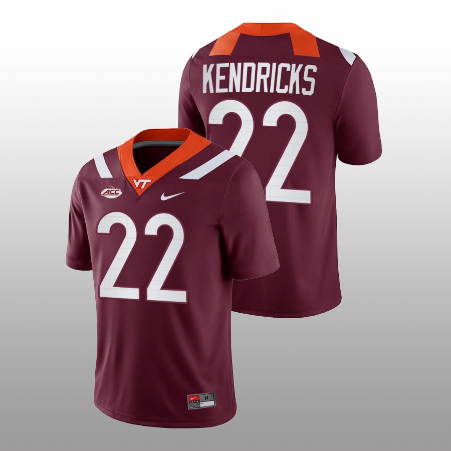 2022 23 virginia tech hokies mario kendricks maroon college football nil replica jersey