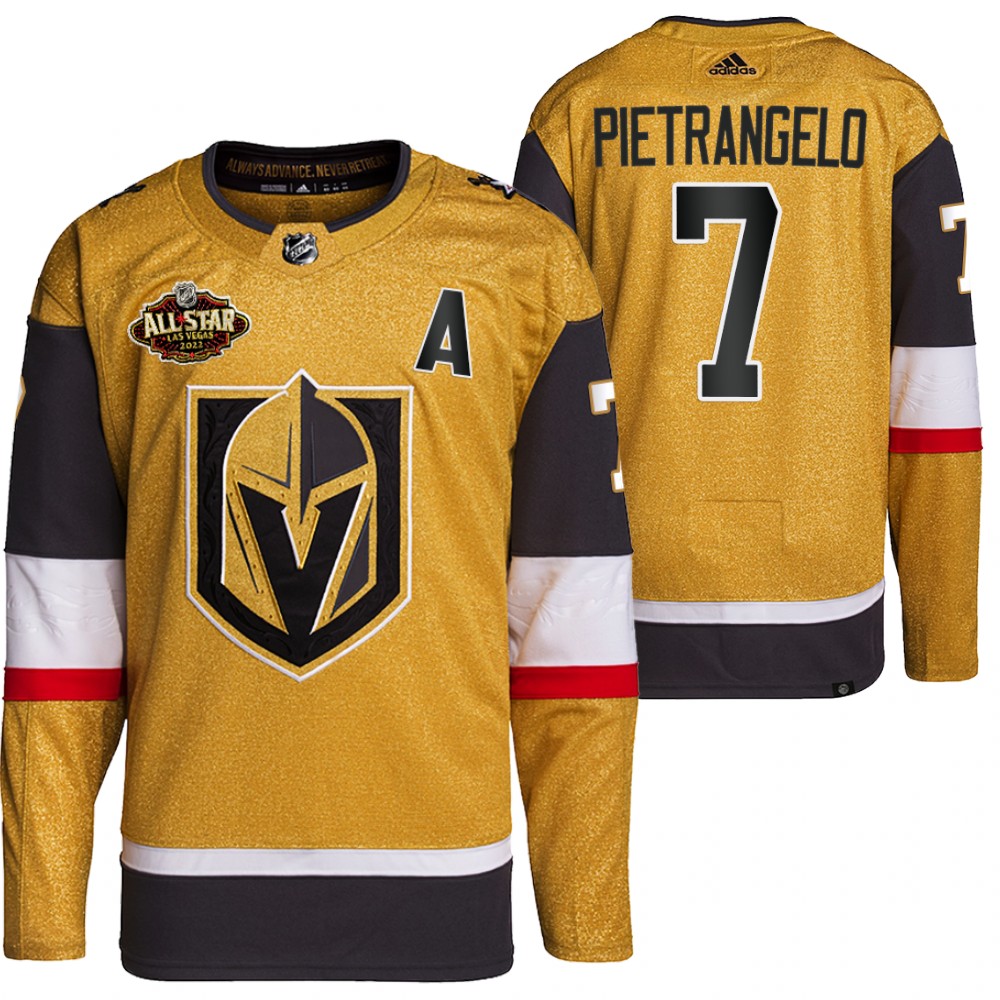 2022 All-Star Vegas Golden Knights Alex Pietrangelo Gold Authentic Primegreen Jersey