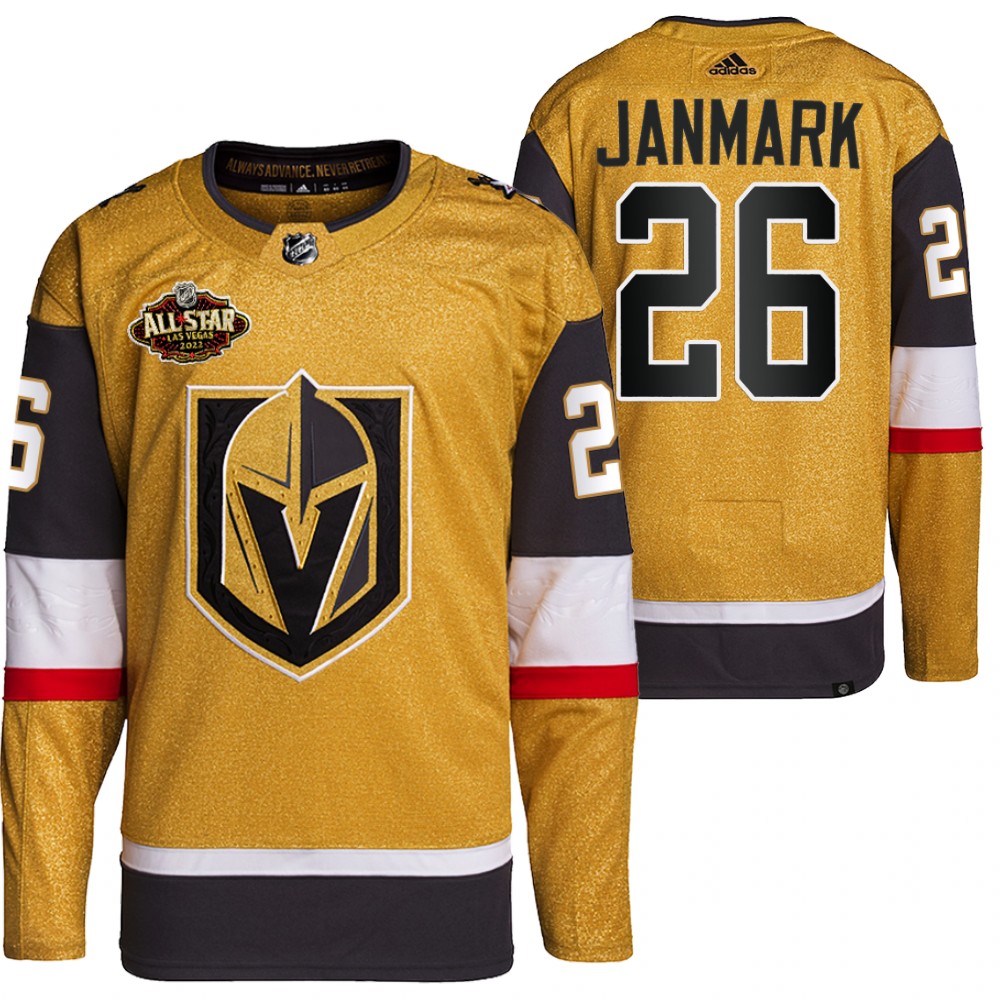 2022 All-Star Vegas Golden Knights Mattias Janmark Gold Authentic Primegreen Jersey