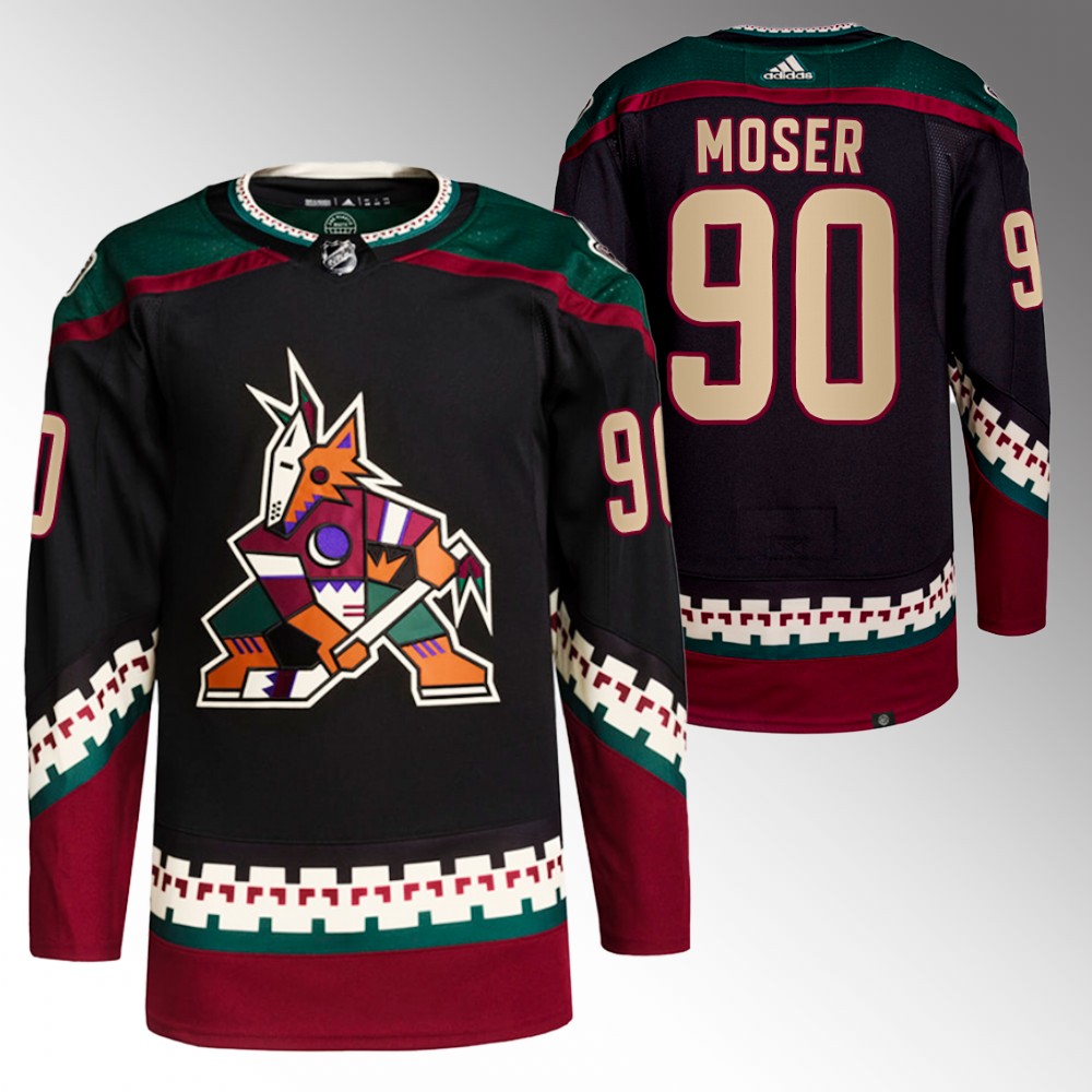 2022 Arizona Coyotes J.J. Moser Black Primegreen Authentic Home Jersey