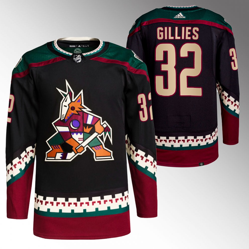 2022 Arizona Coyotes Jon Gillies Black Primegreen Authentic Home Jersey