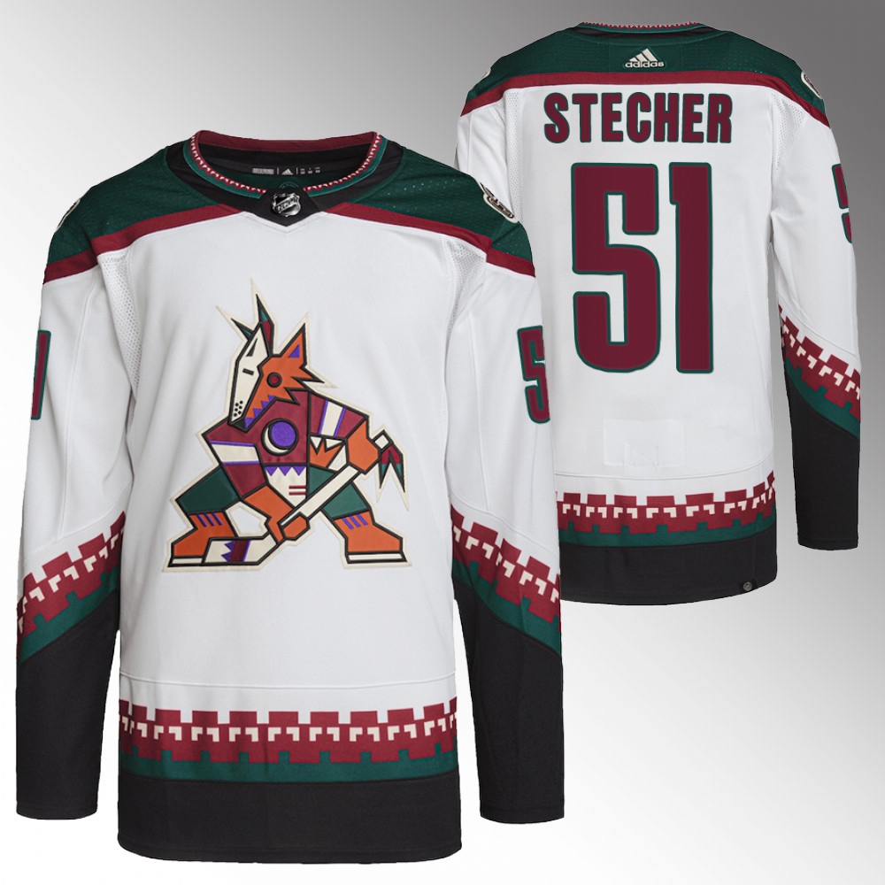 2022 Arizona Coyotes Troy Stecher White Primegreen Authentic Away Jersey