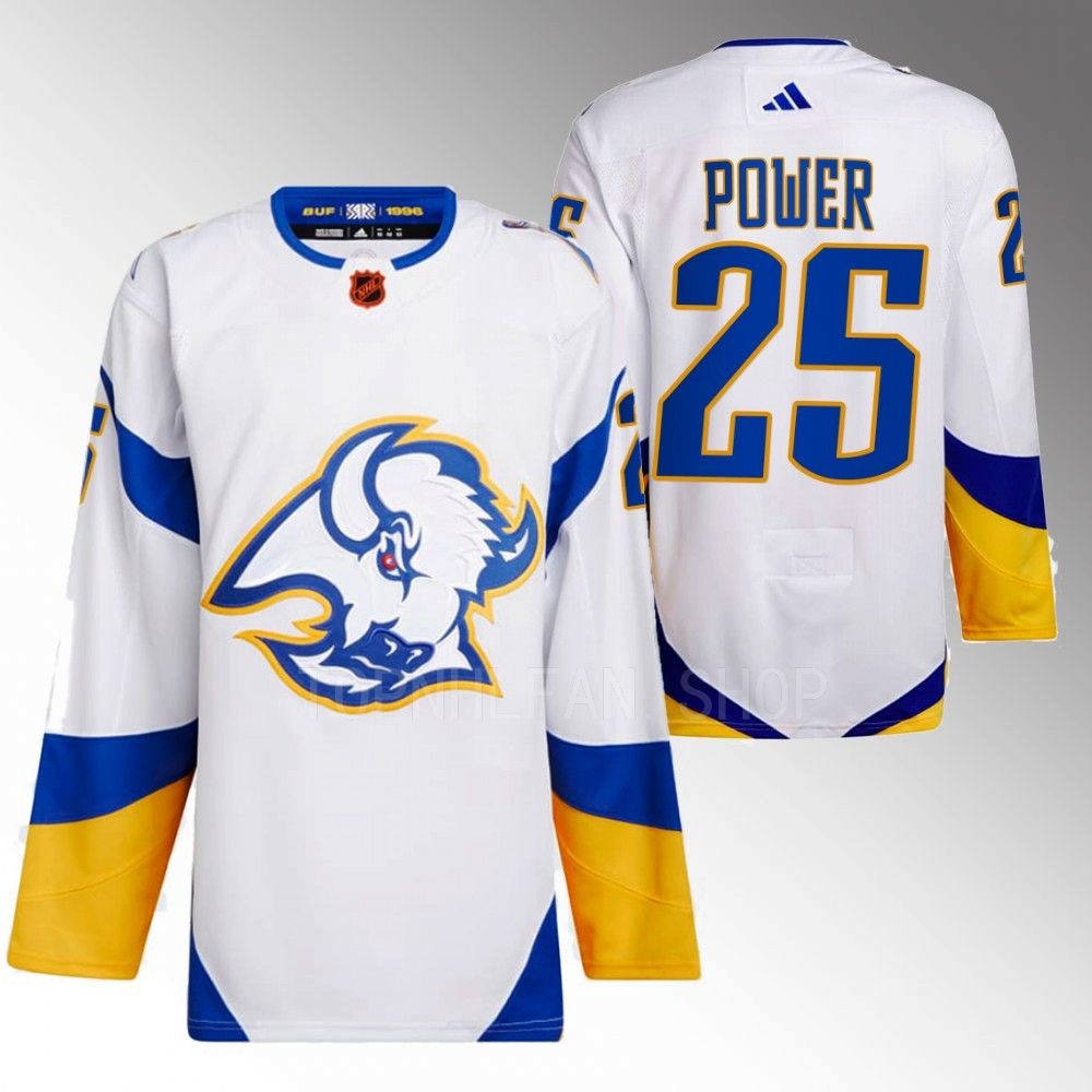 2022 Buffalo Sabres Owen Power Reverse Retro 2.0 White Authentic Primegreen Jersey
