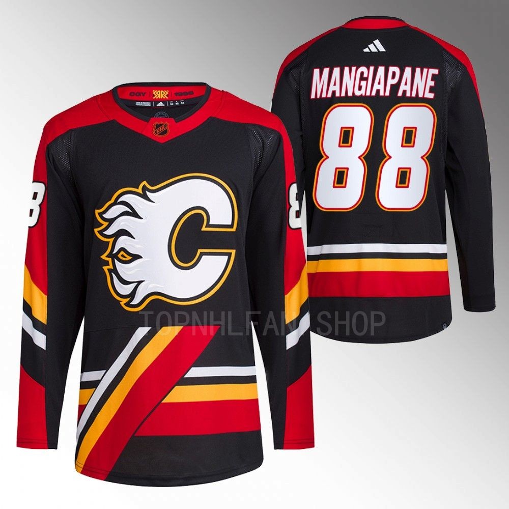 2022 Calgary Flames Andrew Mangiapane Reverse Retro 2.0 Black Authentic Primegreen Jersey