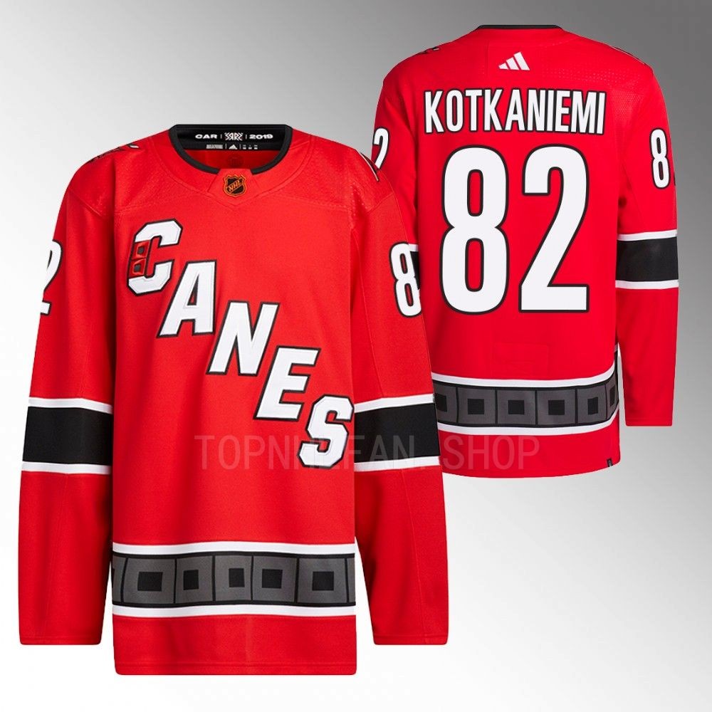 2022 Carolina Hurricanes Jesperi Kotkaniemi Reverse Retro 2.0 Red Authentic Primegreen Jersey