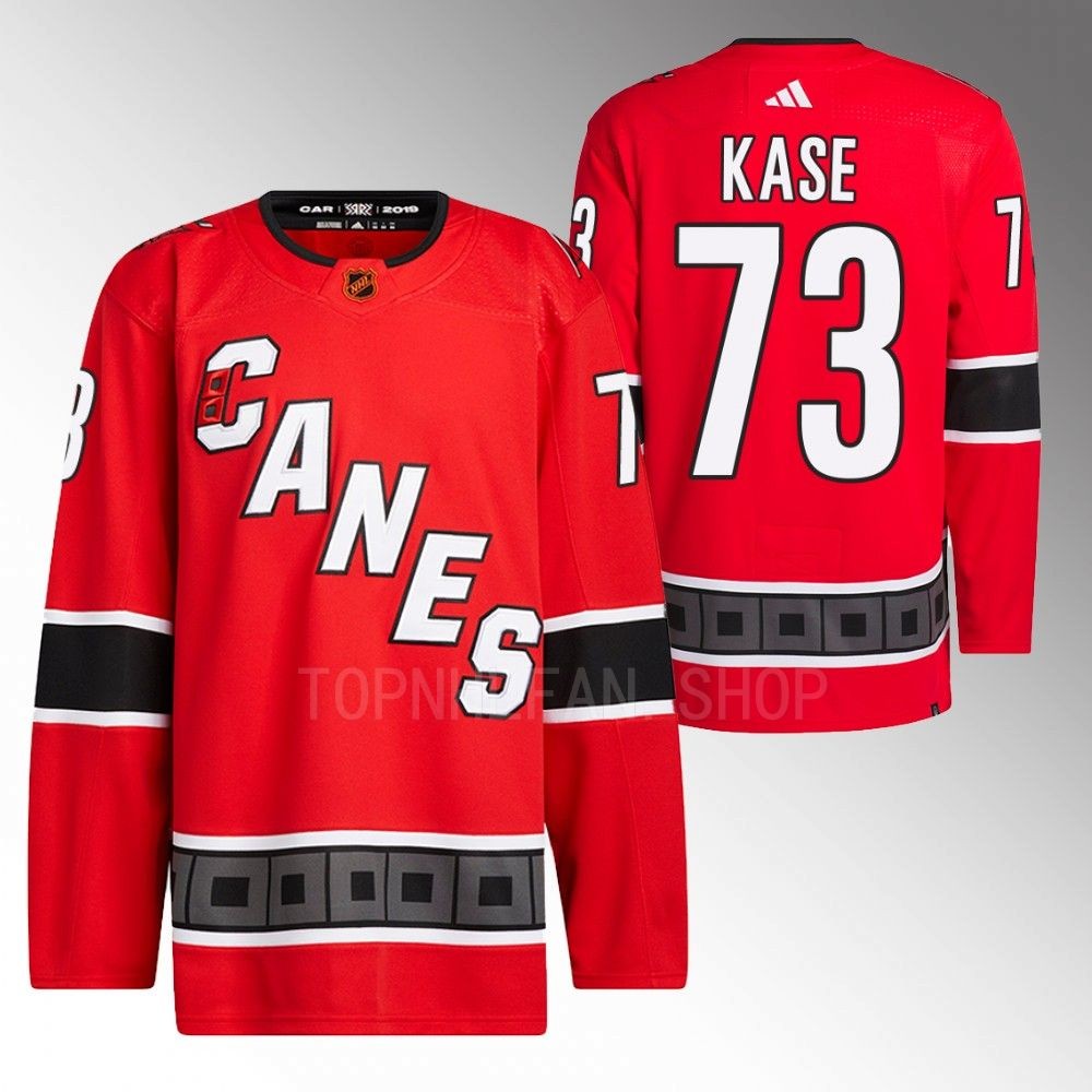 2022 Carolina Hurricanes Ondrej Kase Reverse Retro 2.0 Red Authentic Primegreen Jersey