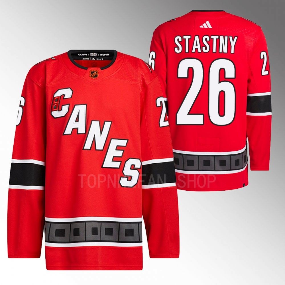 2022 Carolina Hurricanes Paul Stastny Reverse Retro 2.0 Red Authentic Primegreen Jersey