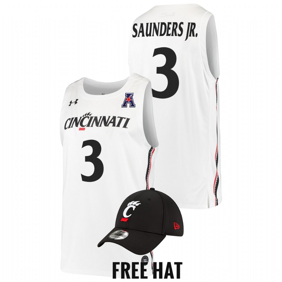2022 Cincinnati Bearcats Mike Saunders Jr. College Basketball White Home Jersey Men