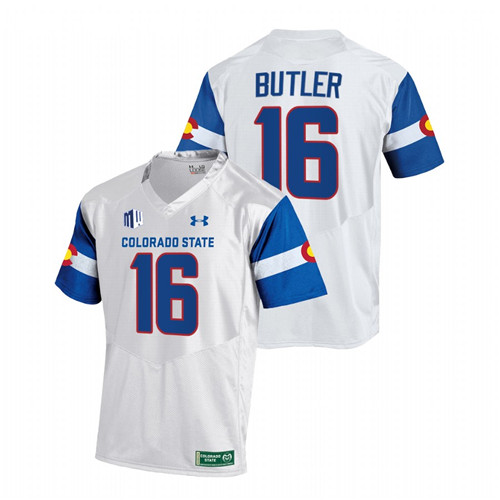 2022 Colorado State Rams Cam Butler State Pride White Jersey Football