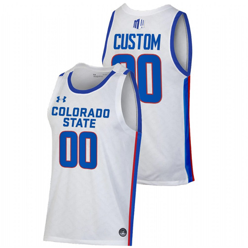 2022 Colorado State Rams Custom Pride White College Basketball Jersey Men