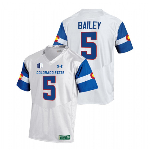 2022 Colorado State Rams David Bailey State Pride White Jersey Football