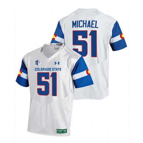 2022 Colorado State Rams Justin Michael State Pride White Jersey Football